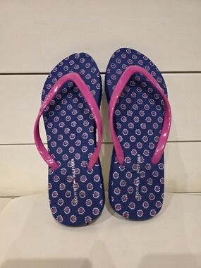 Tommy Hilfiger Blue Flip Flop Sandals with Pink Straps